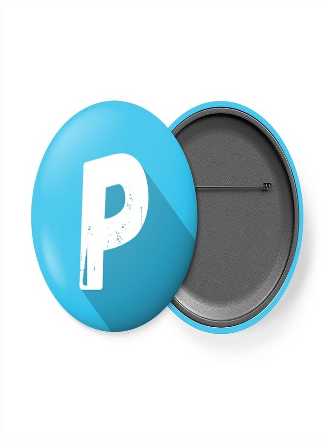 التر إيغو شارة زر حرفية من الأبجدية من alterEgo مع دبوس أمان في الخلف (قطر 58 مم) (P) - Image 1